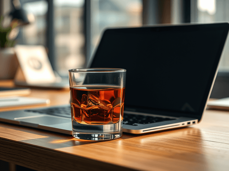 Laptop with THC drink